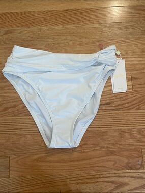 NWT Lilly Pulitzer Yarrow White High-Waist Bikini Bottom with Side Knot